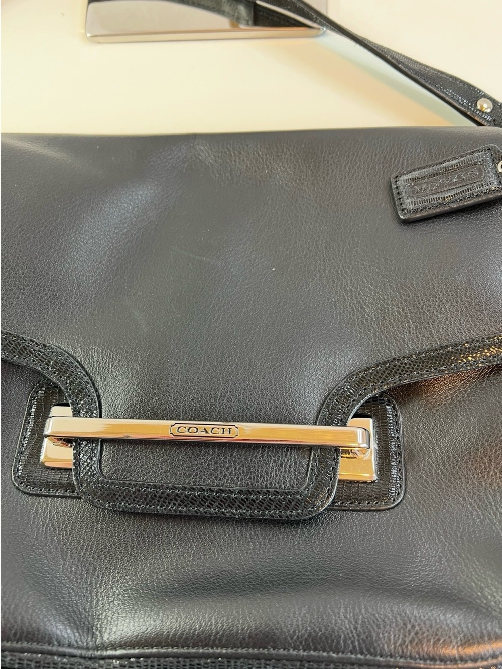 Coach Taylor Black Leather Shoulder Bag w/COA - Picture 3 of 10